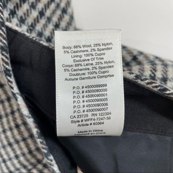 Aritzia Wilfred Wool Cashmere Blend Houndstooth Mini Skirt Sz 8 - Picture 7 of 14